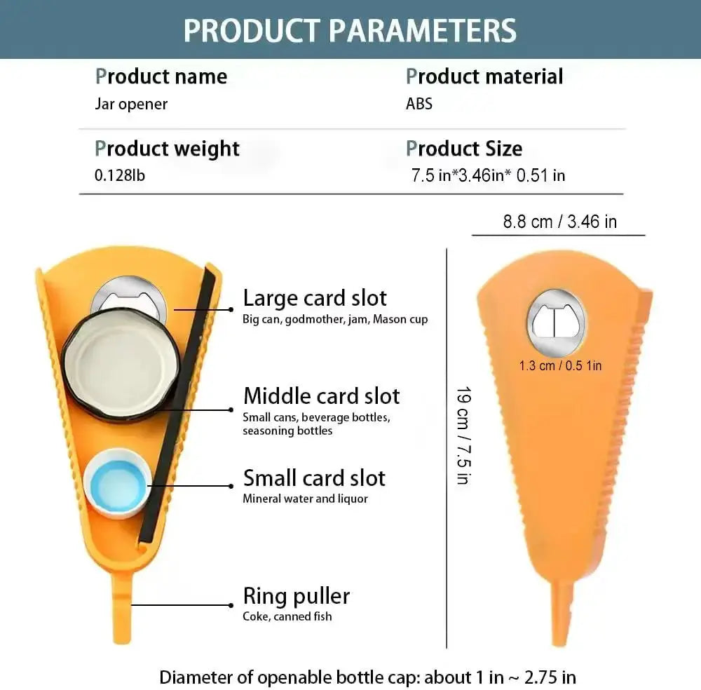 Multifunctional Can Opener Bottle Jar Opener Stainless Steel Tool