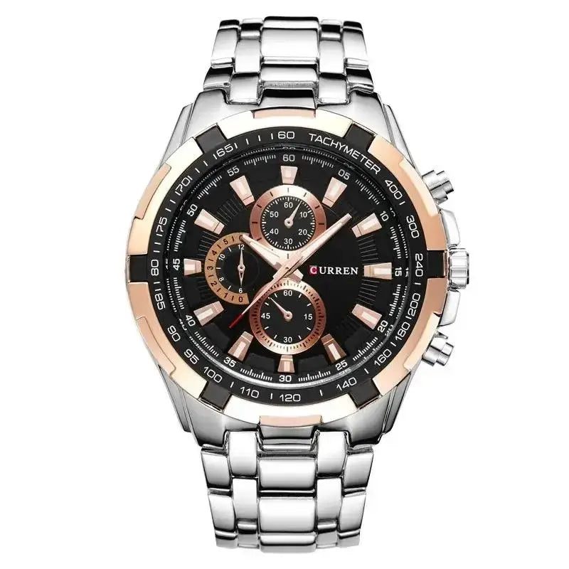 Curren 8023 Quartz Men Watch Water Resistant 3 Bar Stainless Steel Sports Military Wristwatch For Business