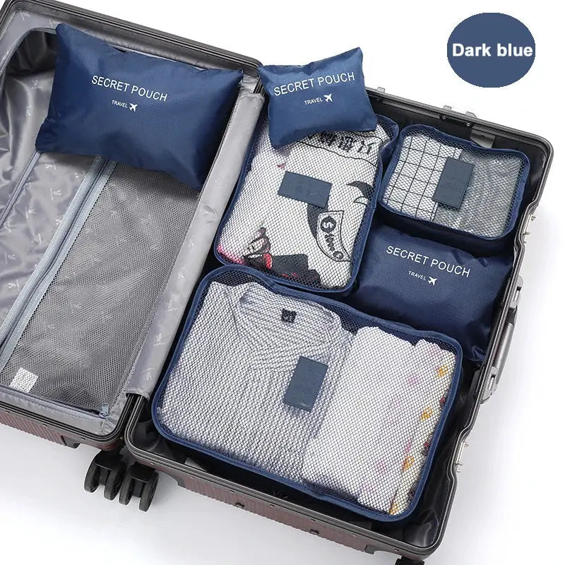 GlobeTrek 6 Piece Travel Clothes Storage Bags Set Space Saving Portable Luggage Organizer Packing Cubes