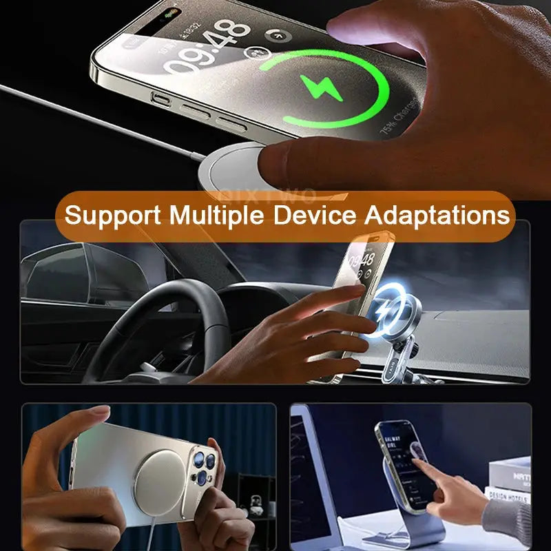 Luxury glass MagSafe camera case for iPhone 11–17 Pro Max by Simples Market; magnetic wireless charging.