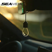 SEAMETAL car rearview mirror hanging LED bulb ornament; black cap with clear loop glow, interior decor