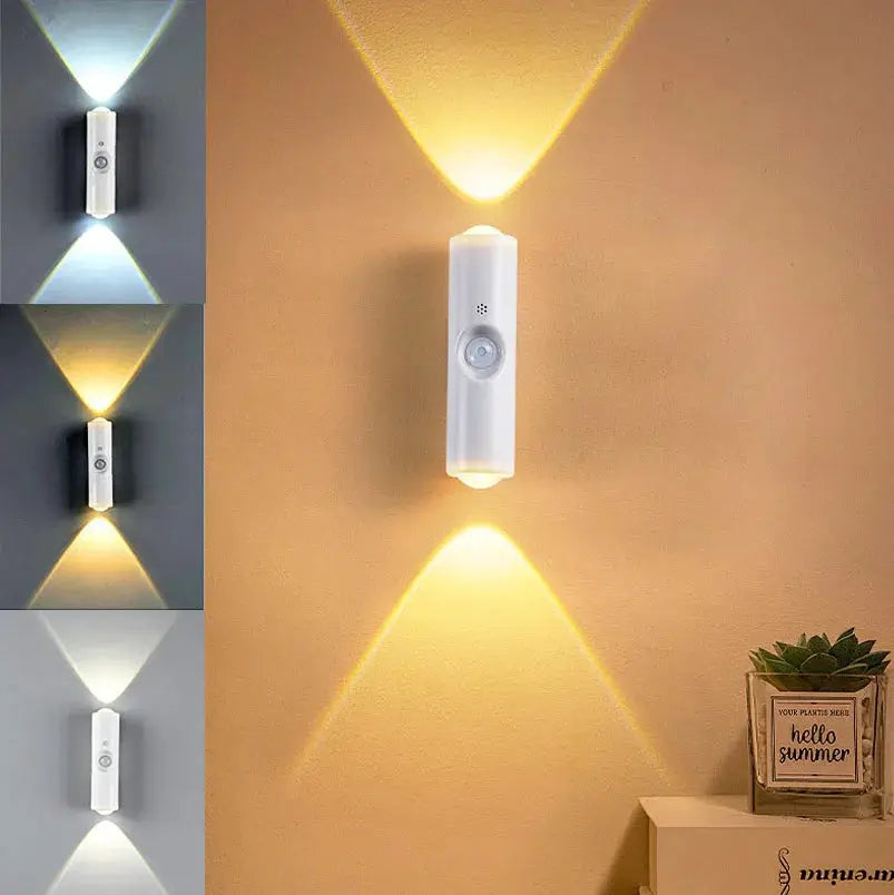 Smart RGB Gradient Night Light Magnetic Motion Sensor Rechargeable Wall Lamp Bedroom Bathroom Closet Garden Home Decor