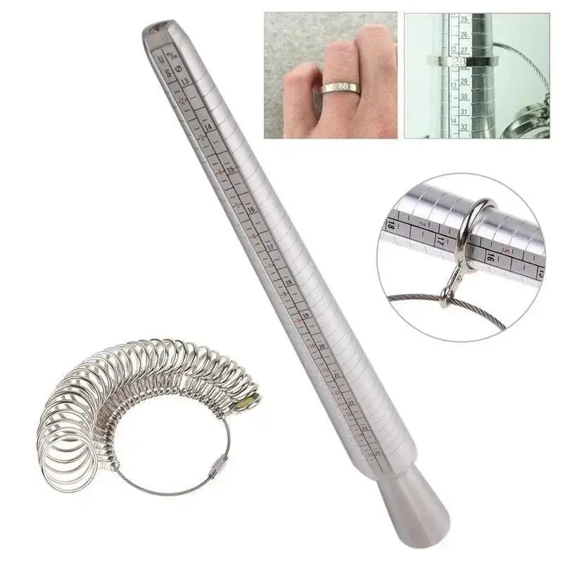 Metal Ring Sizer Measuring Tool Set Gauge Mandrel For Jewelry Making Ring Size Gauge Fitting