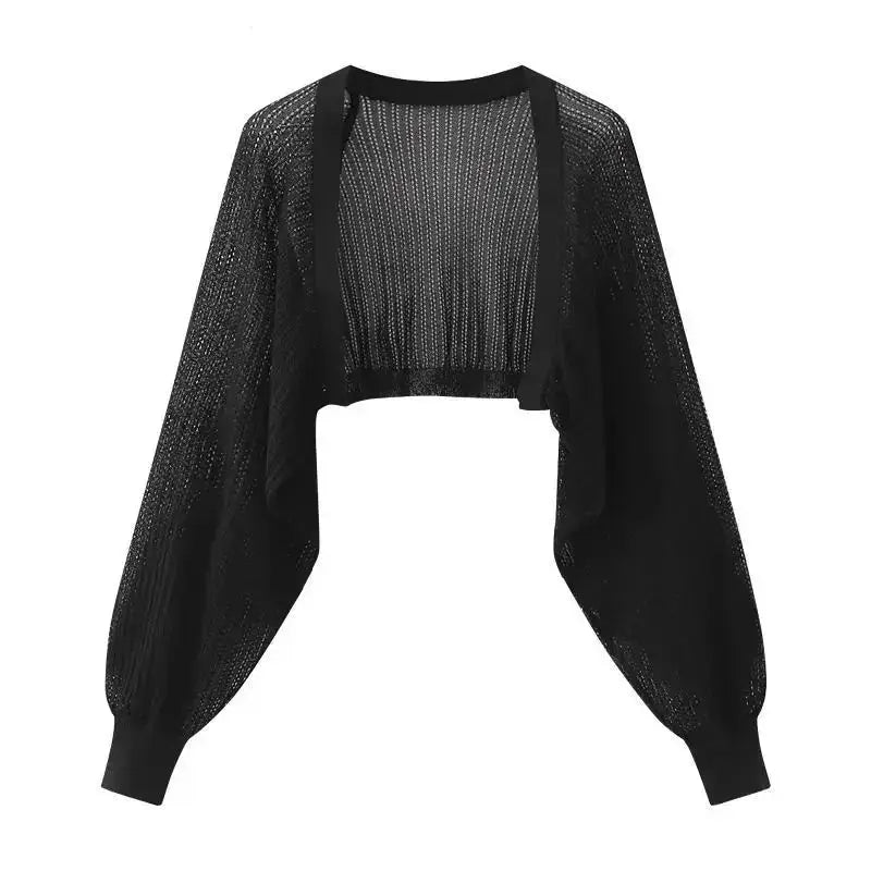 French Ice Silk Knit Sun Protective Cardigan Top Lightweight Breathable Summer Layering Essential