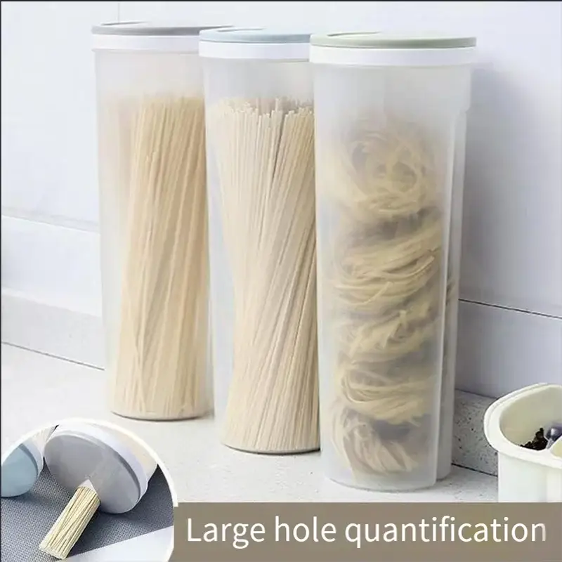 1pc Noodles Sealed Can Food Storage Container For Spaghetti Noodles With Locking Lid Food Grade Plastic Kitchen Storage