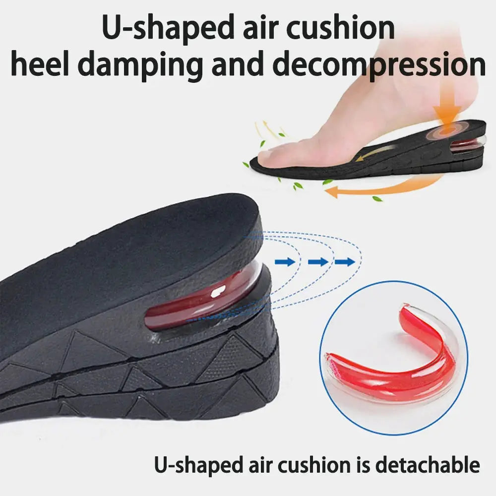 Invisible Height Increase Insole With Air Cushion Shoe Inserts Adjustable Cut To Fit Foot Pad Height Boost