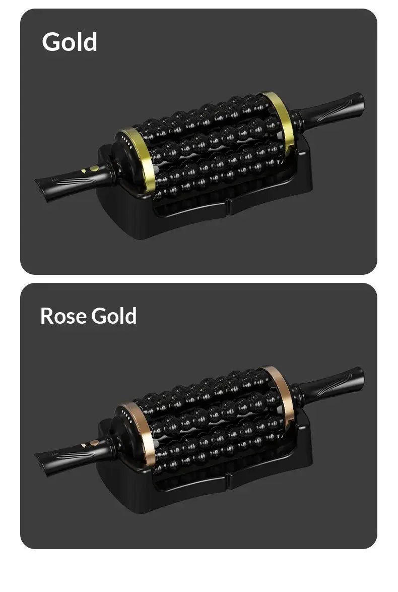 Simples Market rechargeable rolling percussive massager with 72 massage points; Gold and Rose Gold variants (2 items)
