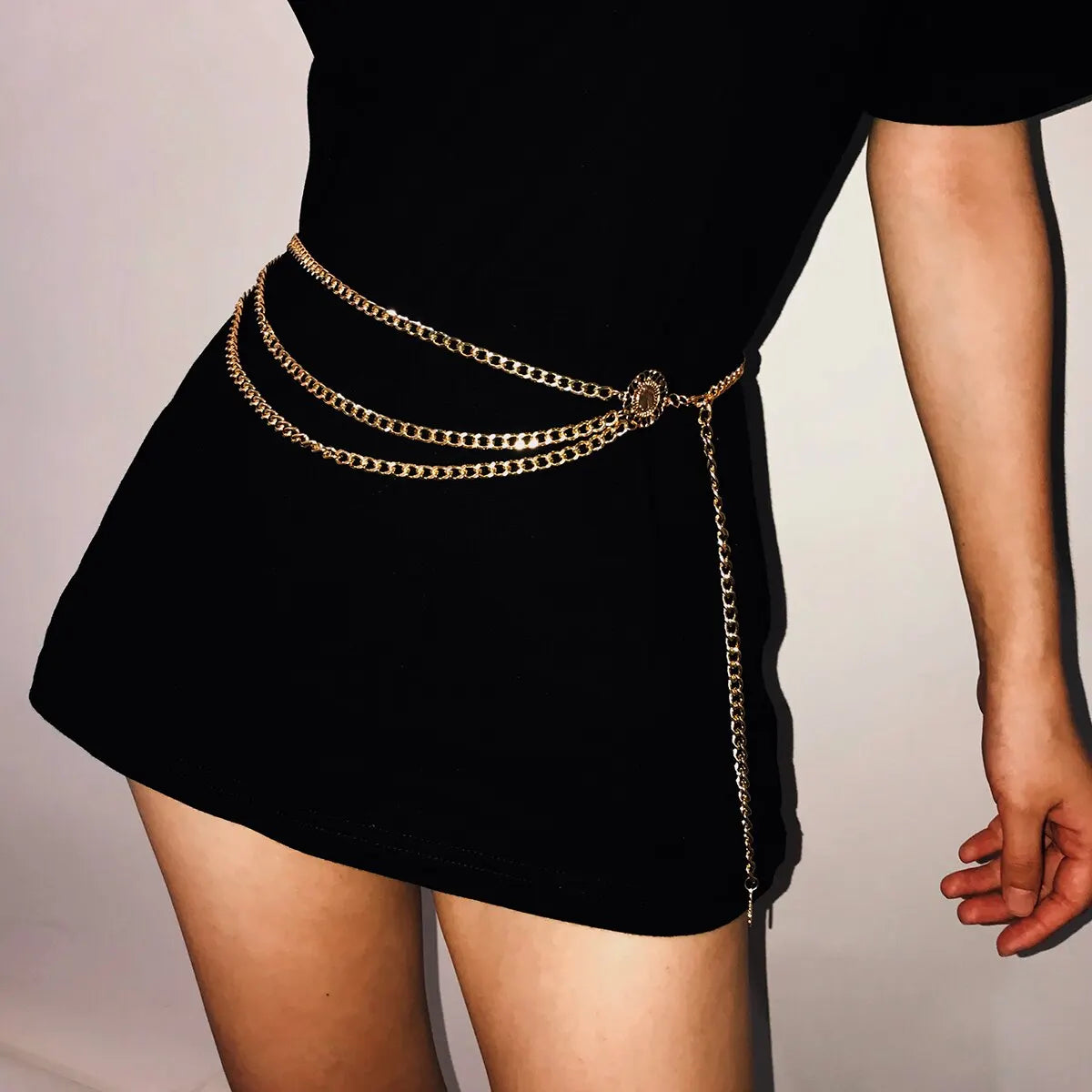 Boho Sunflower Queen Waist Belt Chain Lightweight Aluminum Body Jewelry Bikini Rave Festival