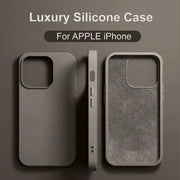 Simples Market luxury silicone iPhone case, taupe gray, shockproof liquid silicone cover