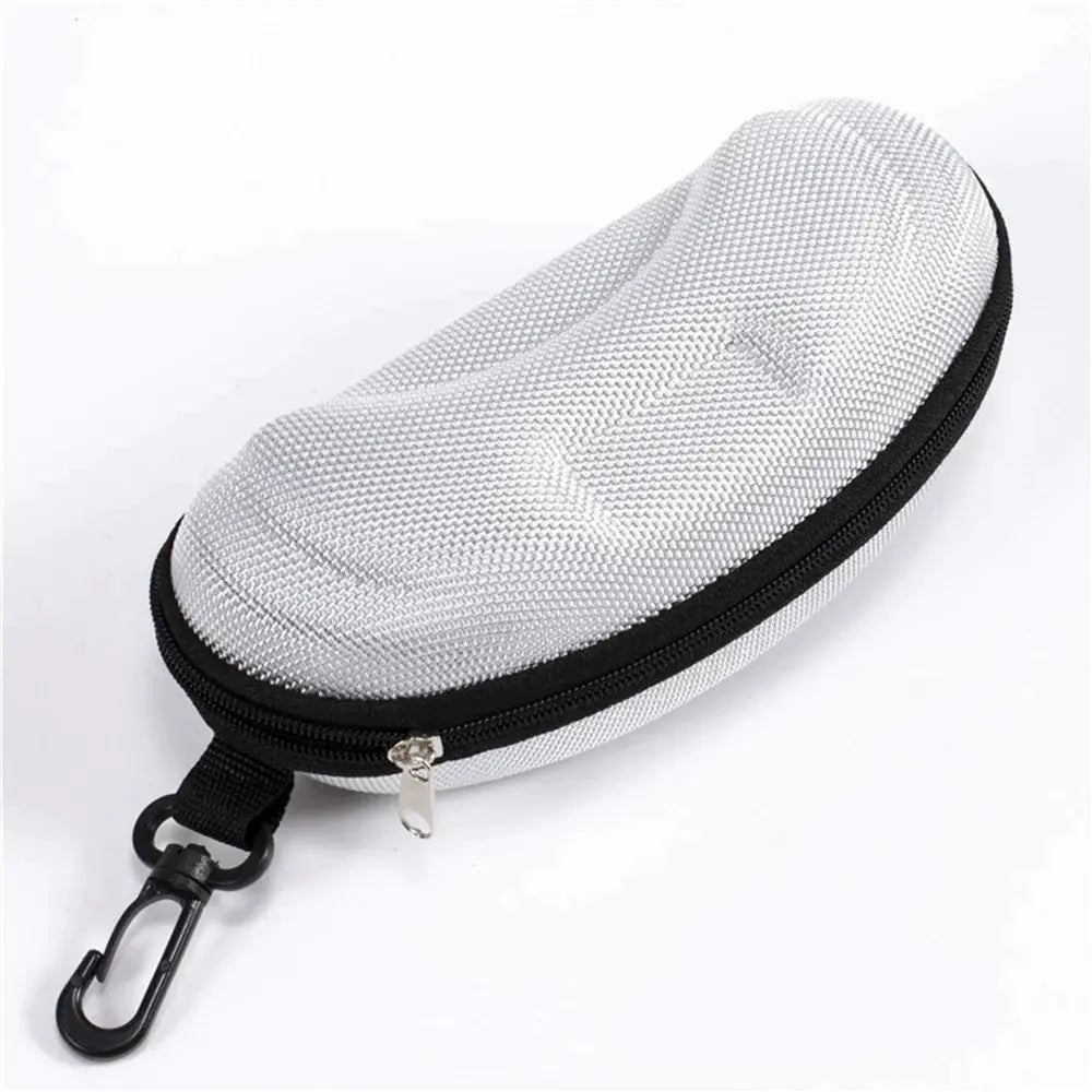 VisionGuard Hard Shell Glasses Case With Lanyard Zipper Closure Portable Protective Eyewear Storage