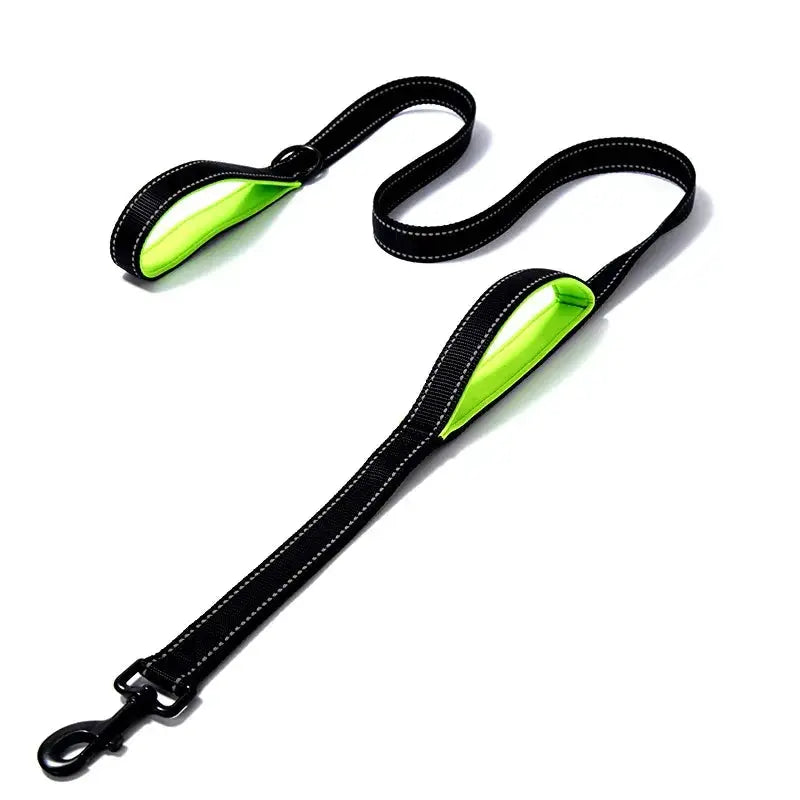 Heavy Duty Double Handle Dog Leash For Outdoor Travel And Training With Enhanced Control And Safety