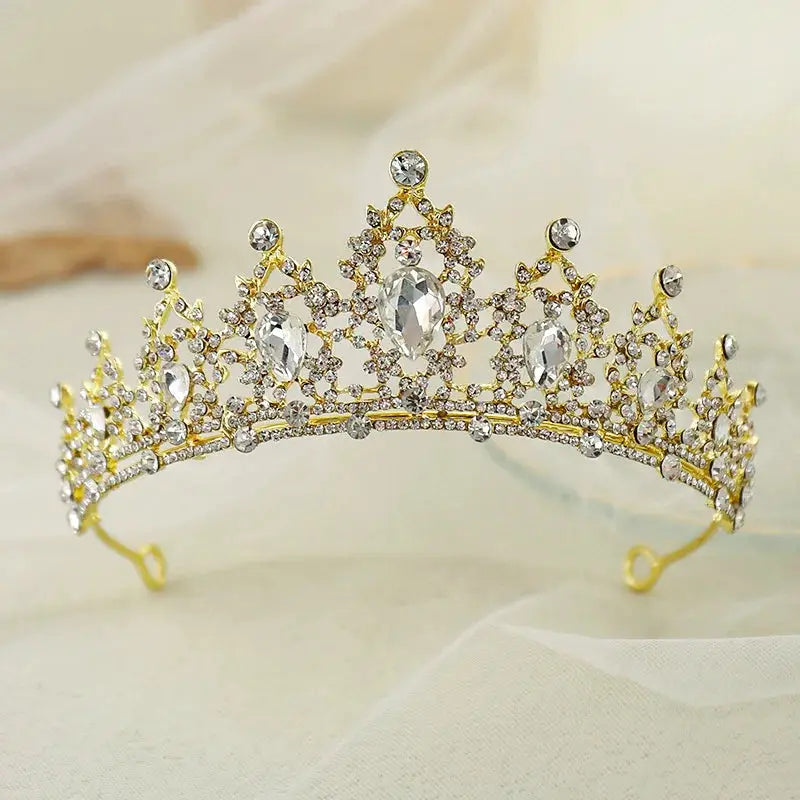 Crystal Wedding Tiara For Bride Silver Color Bridal Crown Diadem Veil Tiaras Hair Accessories Head Jewelry