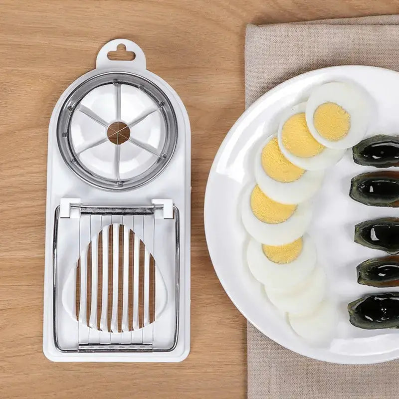 Multifunctional Egg Slicer Stainless Steel Two In One Egg Cutter And Splitter Kitchen Gadget