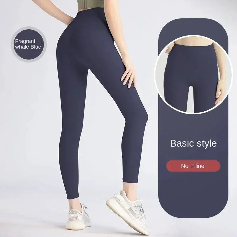 Yoga leggings for women by Simples Market, UPF50+ high-waist hip-lifting navy blue