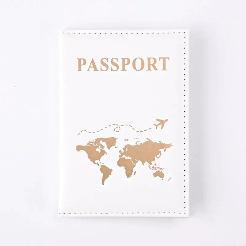 World Pattern Passport Holder PU Leather Protective Cover Travel Wallet Card Case Unisex Gift