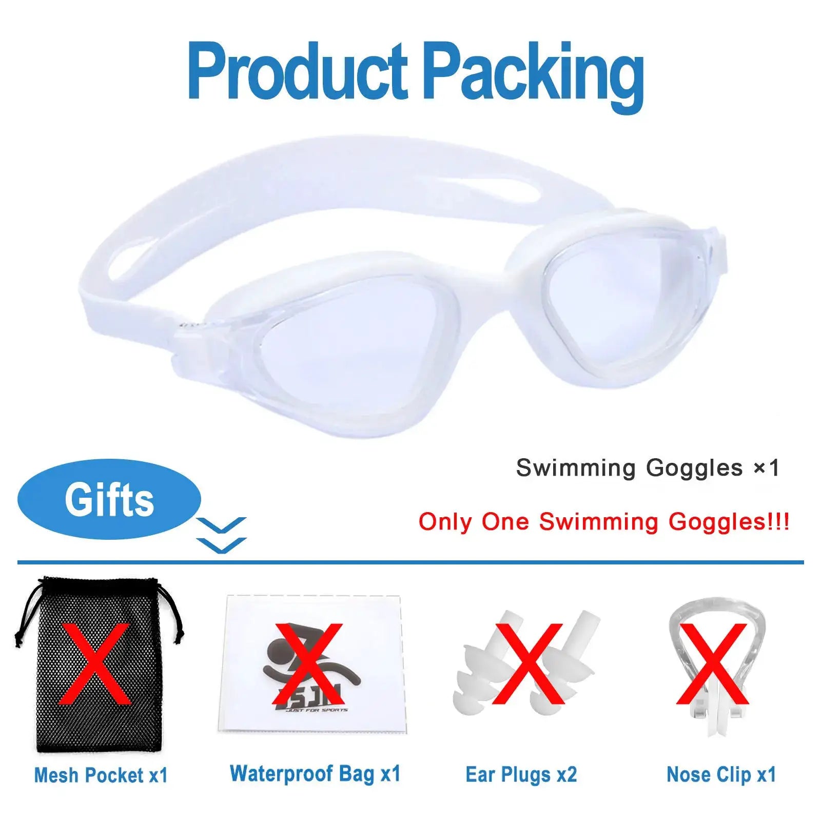 Unisex Adult Swimming Goggles Anti Fog Swim Glasses Adjustable Silicone Strap Waterproof Eyewear