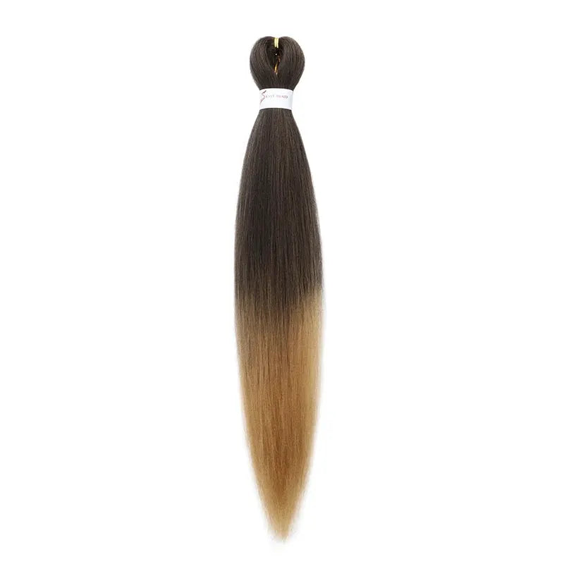 WIGSIN 20in synthetic pre-stretched Yaki EZ box braiding hair bundle, dark brown to blonde ombre, Simples Market