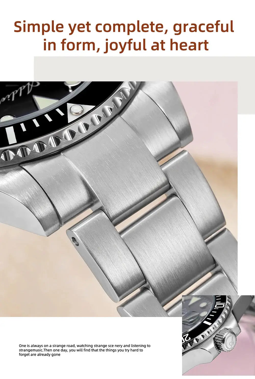 Addies New Women’s Luxury Quartz Watch — Simples Market stainless steel bracelet, ceramic bezel, 50m water resistant