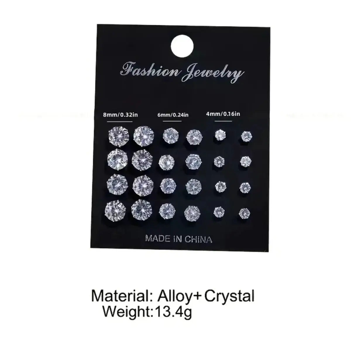 AuroraStone 12 Pairs Stainless Steel Gemstone Bud Stud Earrings Unisex Everyday Fashion Jewelry Gift