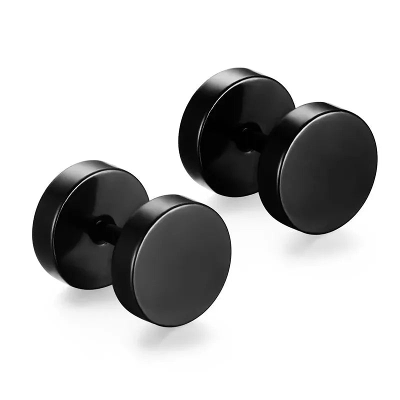 Stainless Steel Round Circle Stud Earrings One Pair for Men and Women Screw Back Closure Durable Fade Resistant Jewelry
