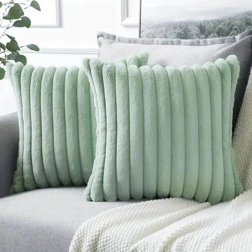 Stripe corduroy pillow case by Simples Market, mint green cushion cover for sofa, 2 pieces