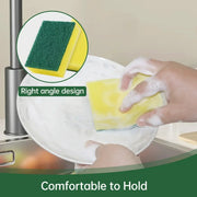 Double-sided kitchen scrubbing pads, 20-pack by Simples Market; yellow sponge with green abrasive layer