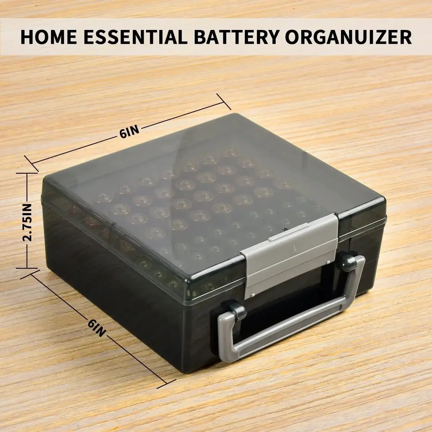 72 Capacity Battery Storage Organizer for AA and AAA Batteries Durable Box Case for Home Drawer and Garage Organization