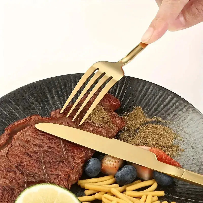 Stainless Steel Cutlery Set 6 Or 30 Pieces With Steak Knife Fork And Dessert Spoon For Restaurants Banquets Parties