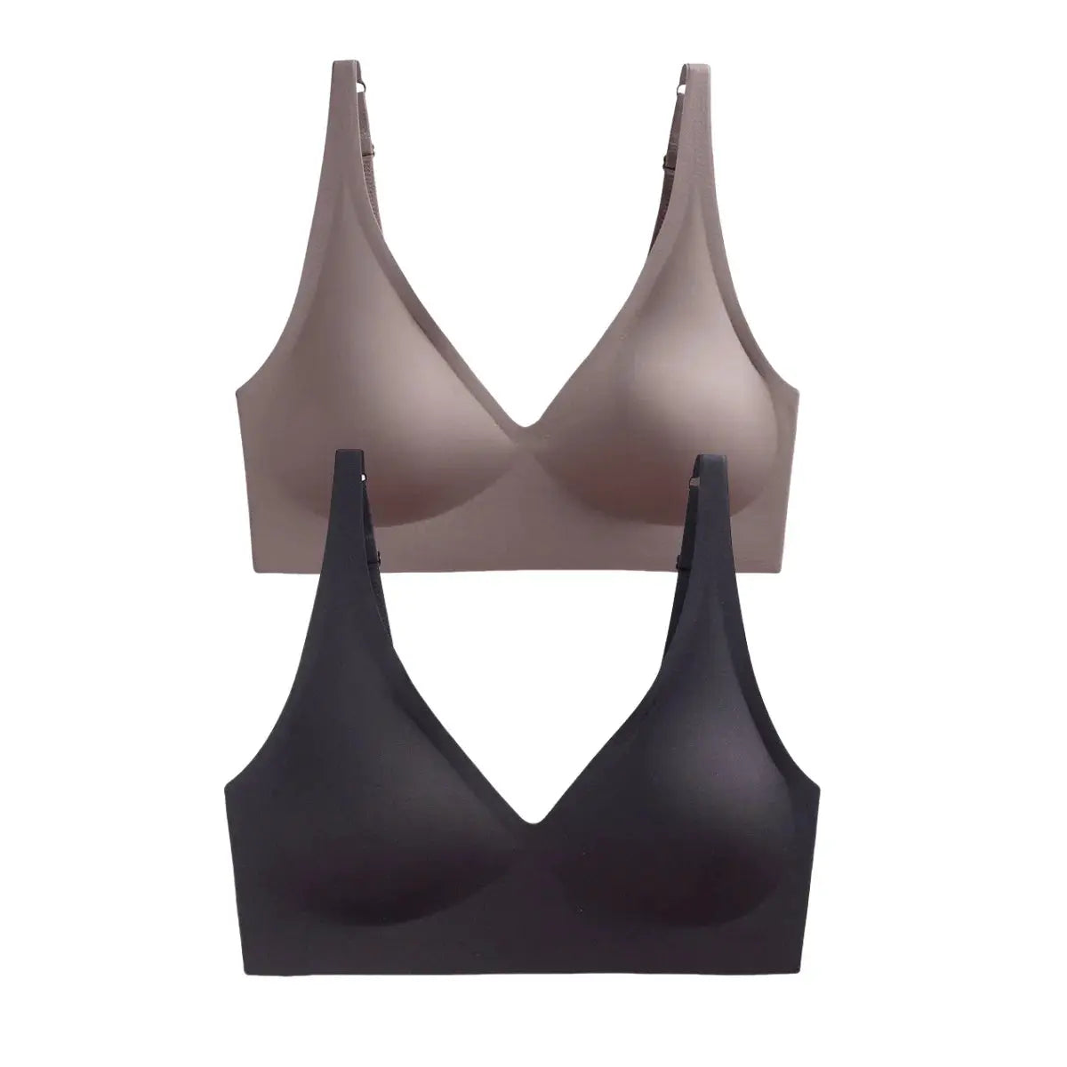 AuroraLuxe 2 Piece Seamless Wireless Push Up Bras Set With Soft Padding For All Day Comfort And Invisible Fit