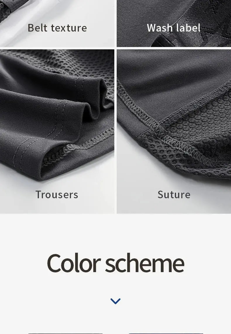 Men's extra-long sports boxer briefs by Simples Market, black and breathable with reinforced stitching.