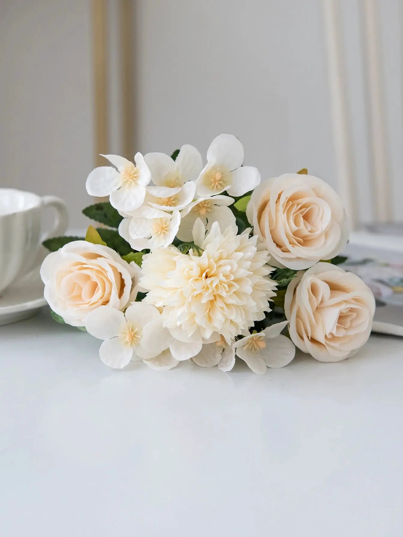 One Piece Silk Flower Bouquet Roses Peonies Hydrangeas Carnations For Home Decor Wedding Party