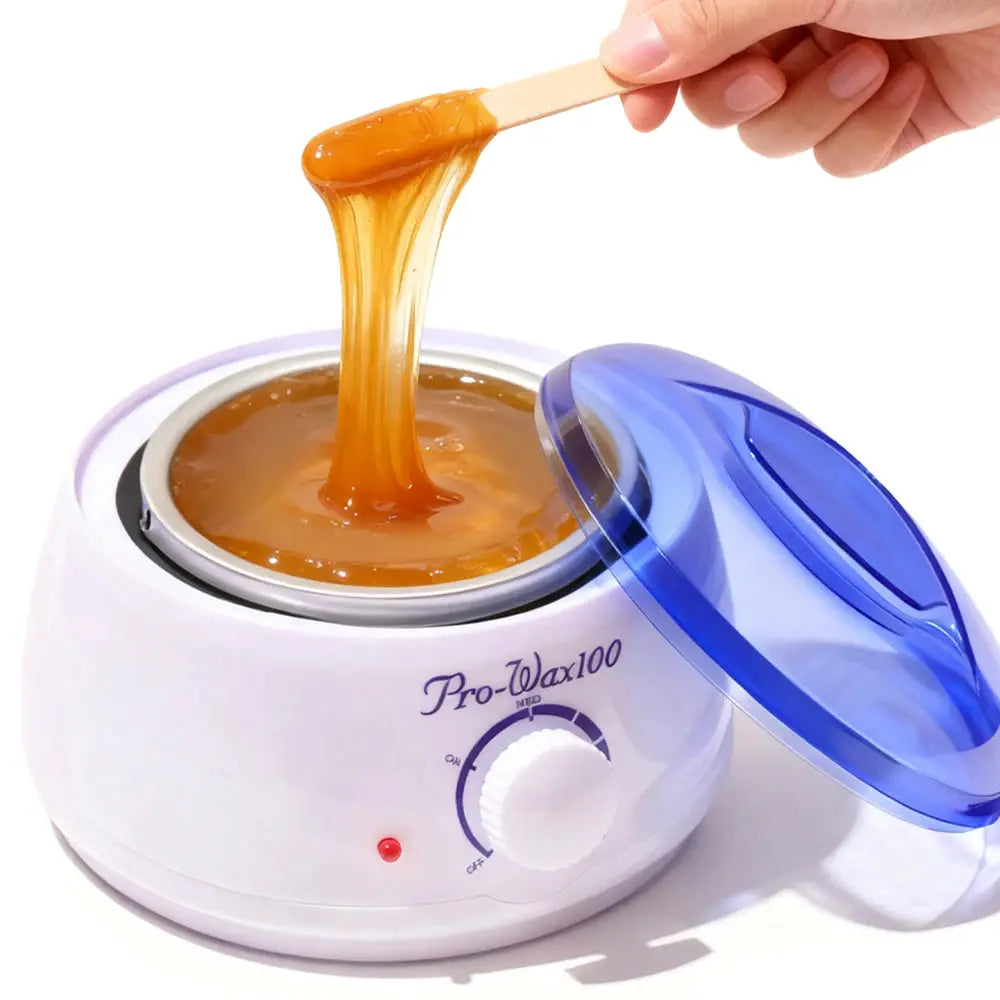 Pro-Wax100 Simples Market electric wax warmer with adjustable temperature and blue lid.