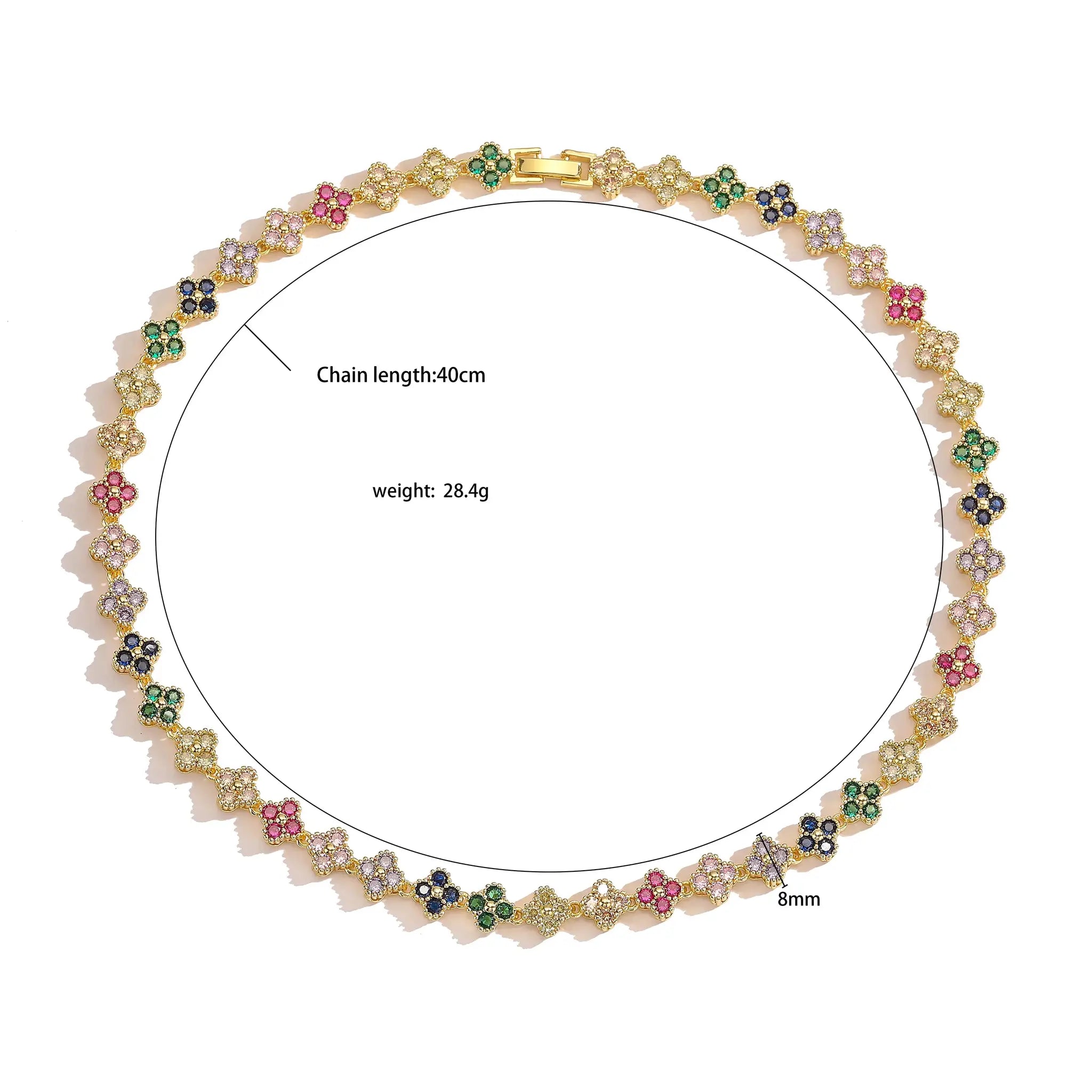 HECHENG AAAAA Brass 18K Gold Plated Flower Necklace And Bracelet Jewelry Set For Women Christmas Gift