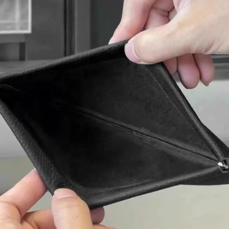 Simples Market black artificial leather long wallet with passport/ID holder