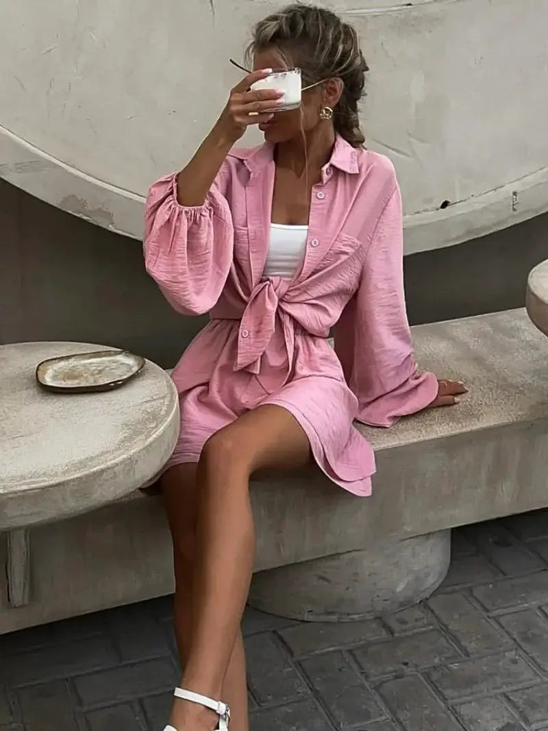 Casual Loose Two Piece Short Sets for Women Summer Spa Vacation Outfit