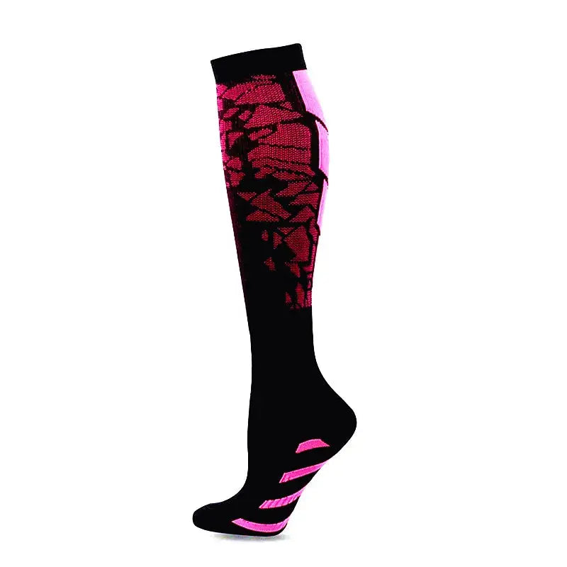 Compression Socks For Varicose Veins And Sports Knee High Nylon Medical Nursing Stockings Anti Fatigue Black