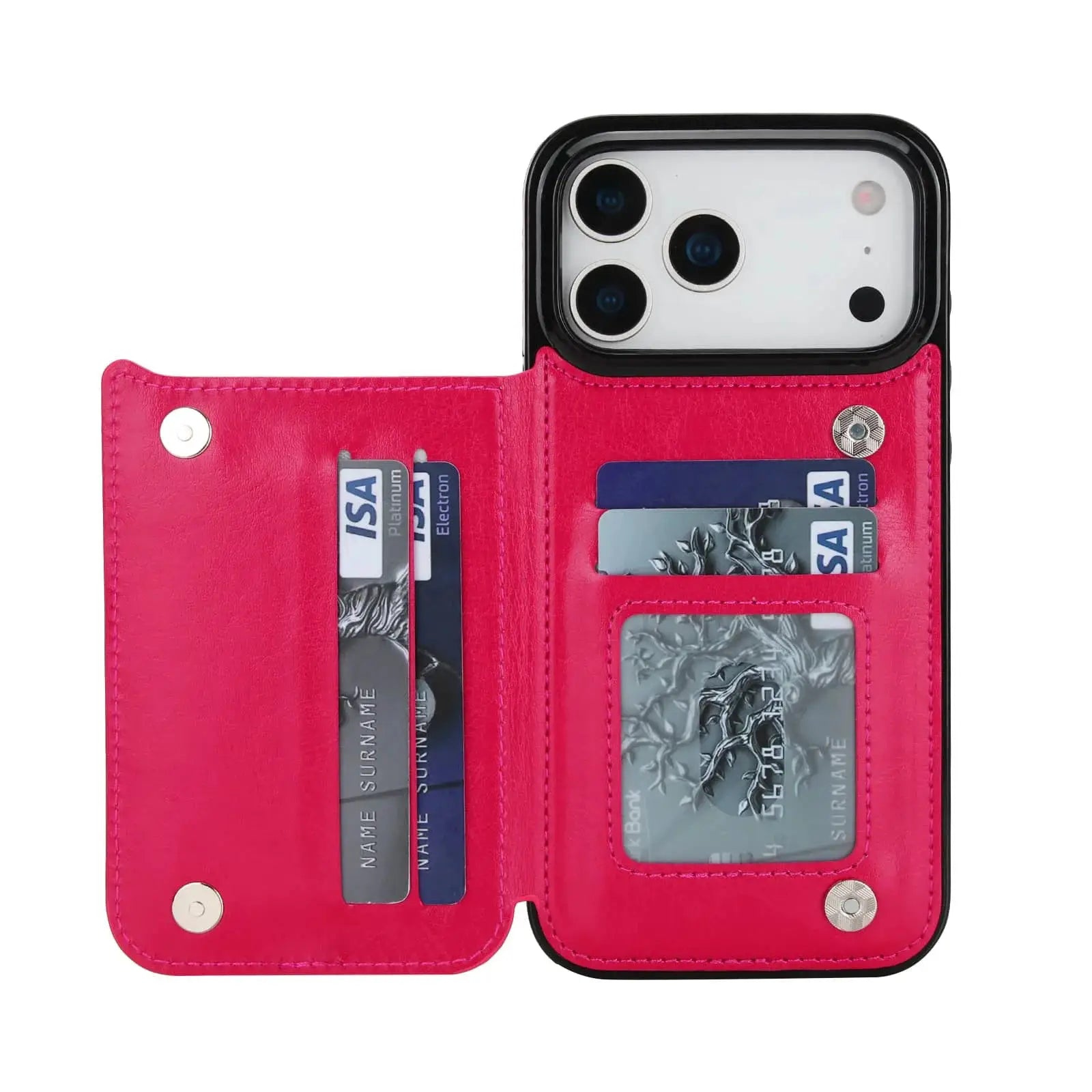 SureShield IPhone 17 Series Wallet Case With Card Holder Kickstand Dual Magnetic Clasp PU Leather