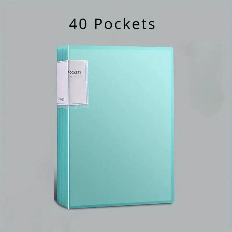 Data Book A4 transparent insert folder with 40 pockets, turquoise Simples Market multi-layer storage folder