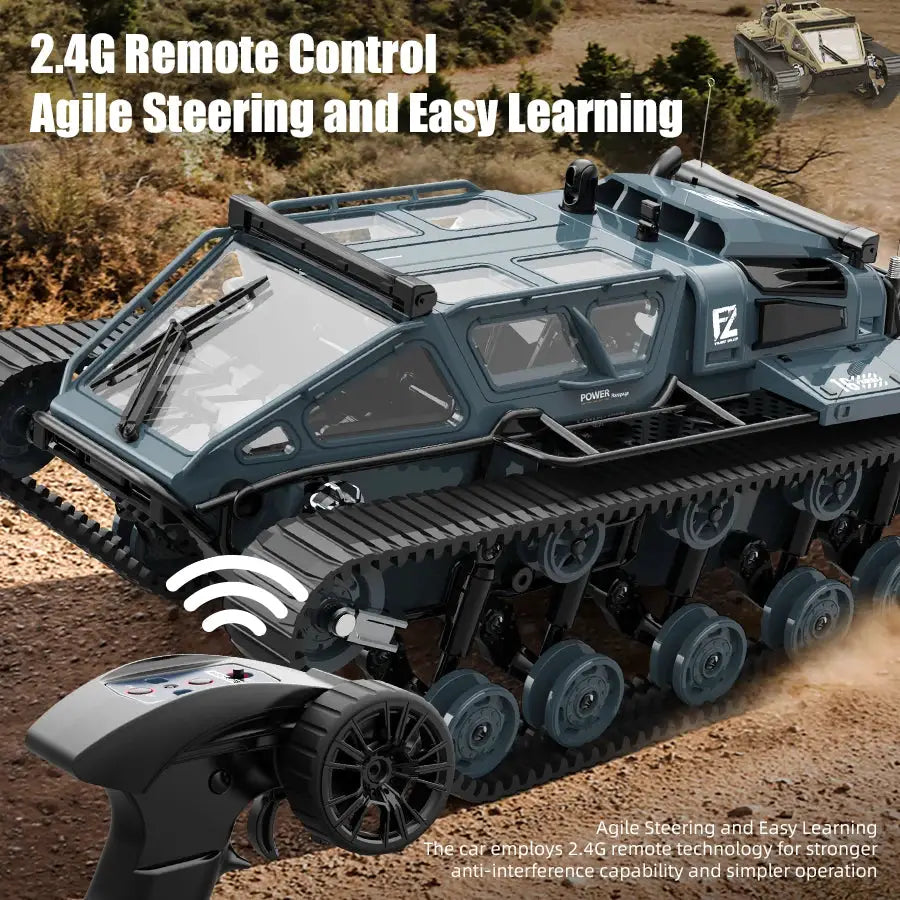 JJRC C8812 LED Light Full Scale Tracked Tank Simulation Model Toy RC Car Drift Remote Control Off Road Vehicle
