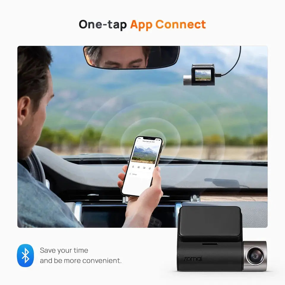 70mai Dash Cam A510 front dash cam with HDR 1944P, GPS and 4G connectivity; includes rear camera