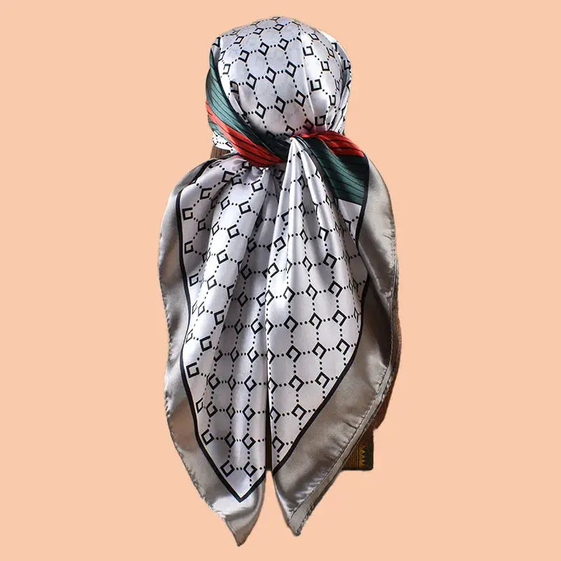 Womens Satin Square Scarf 90x90 Inch Beach Accessory Multiuse Headscarf Hair Towel For Summer Fashion