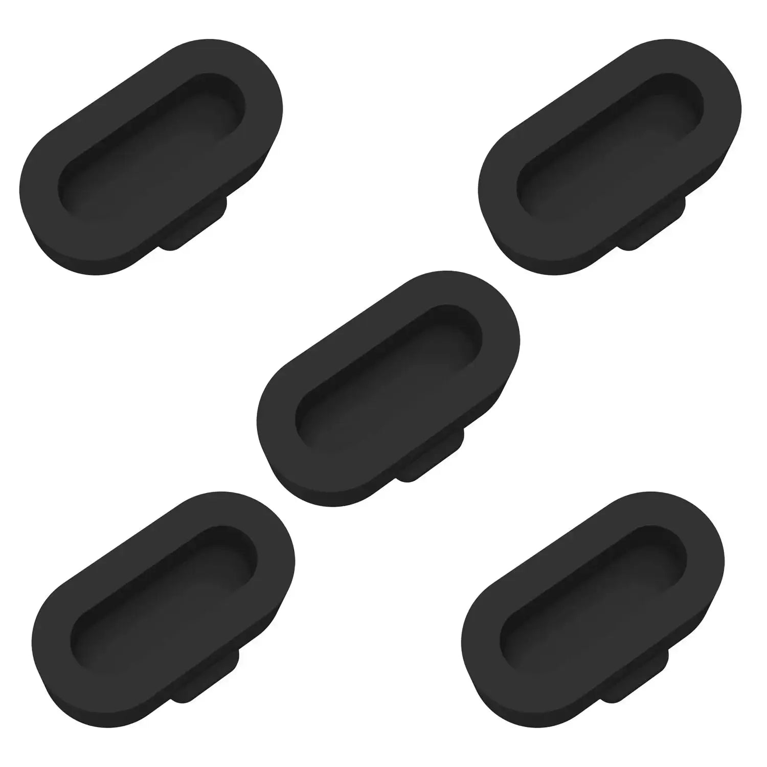 6-pack black silicone dustproof plug caps for Garmin charging ports (Fenix 7/6/5 and Forerunner 965/955/265/255)