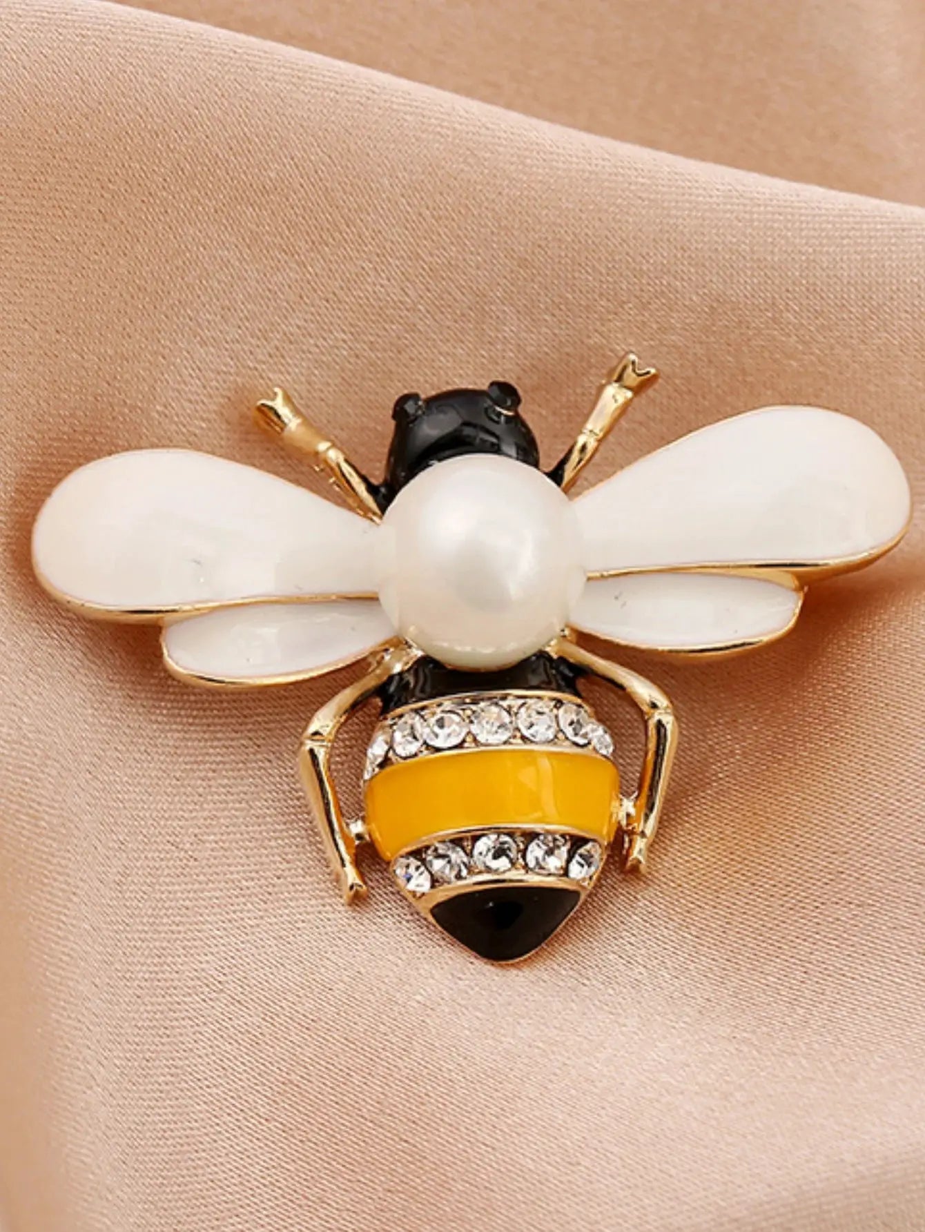 Personalized Imitation Pearl Bee Brooch Pin For Women Jewelry Ideal For Outdoor Dating Party Festival Gifts
