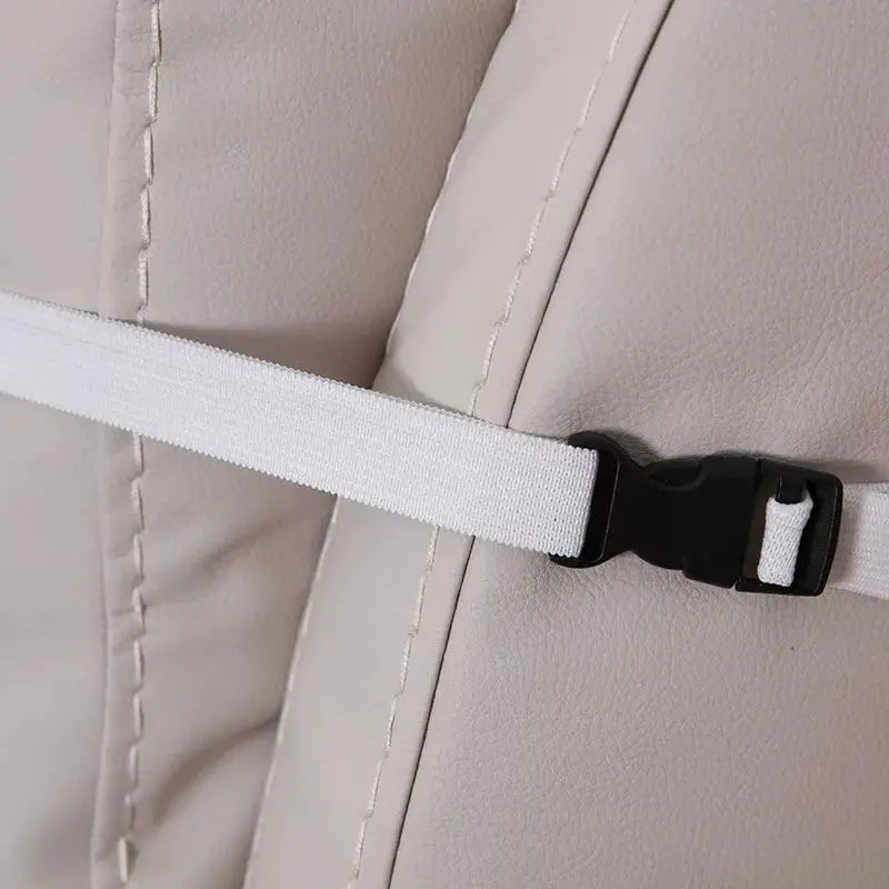 Recliner sofa cover in beige with anti-slip white strap and black buckle, Simples Market