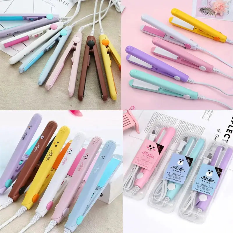 Pastel ceramic flat irons set with floating plates in multiple colors for smooth finish