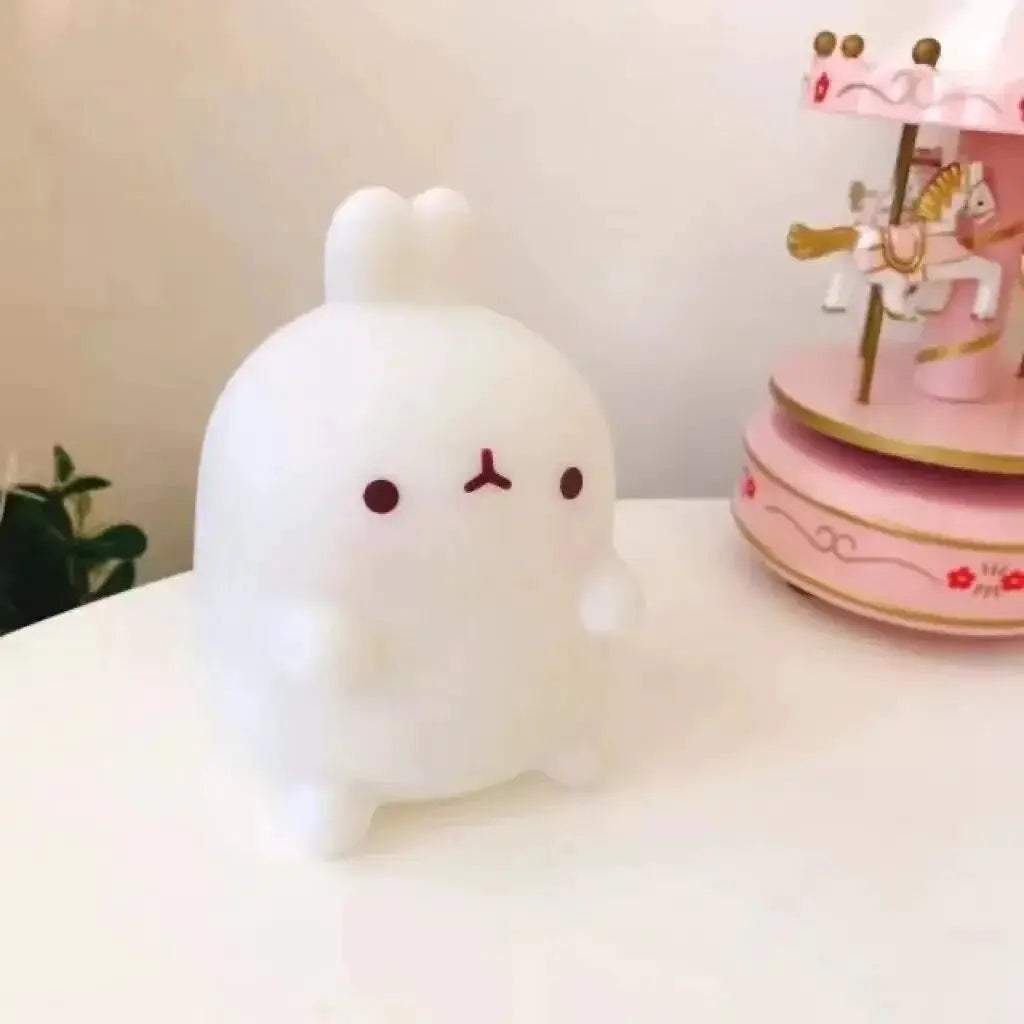 Rabbit Night Light Battery Powered LED Table Lamp For Bedroom No Plug Required Cozy Atmosphere