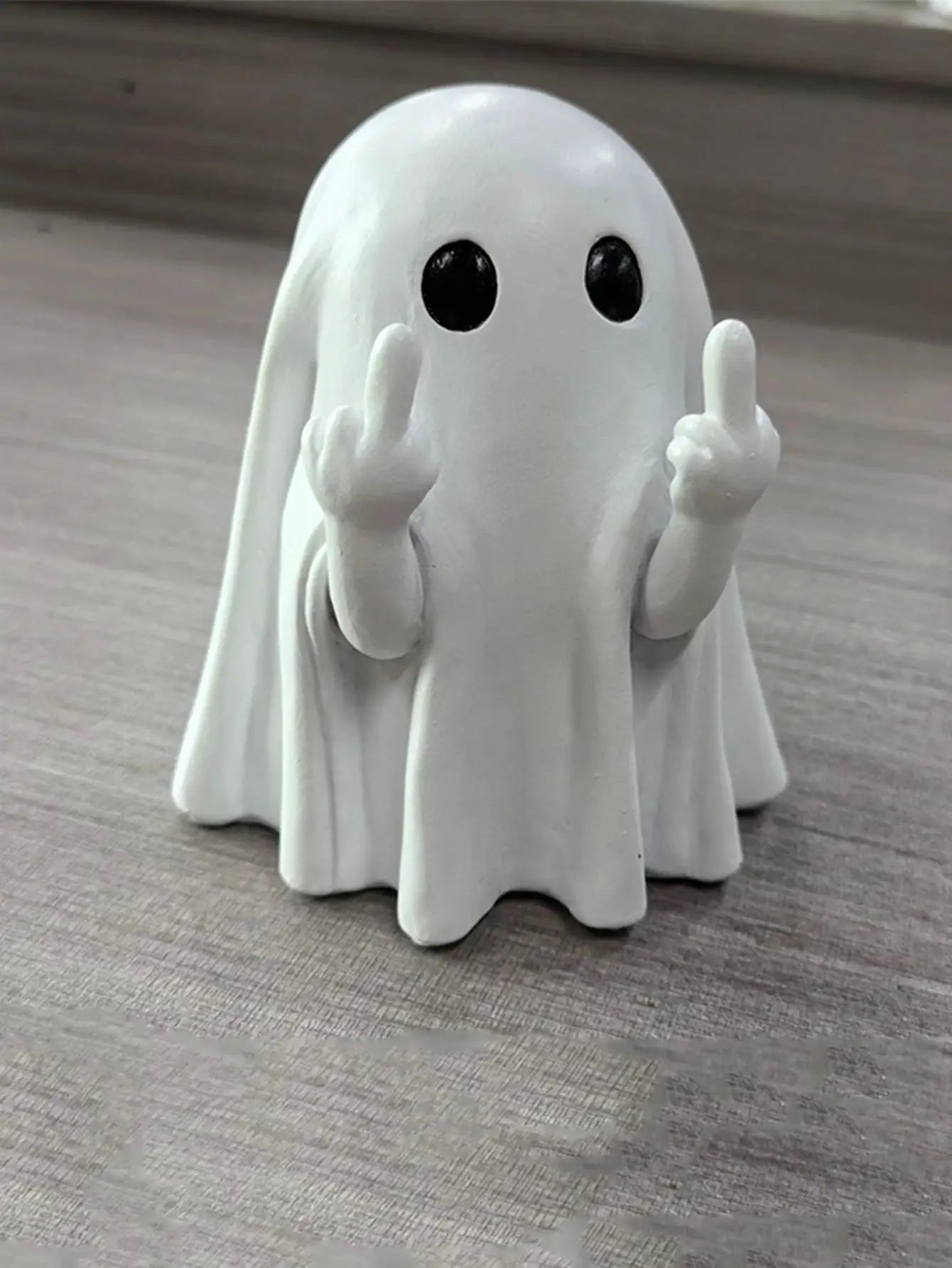 Middle Finger Cute Ghost Statue Halloween Home Decor Small Scary Ghost Figurines Coffee Table Centerpiece Shelf