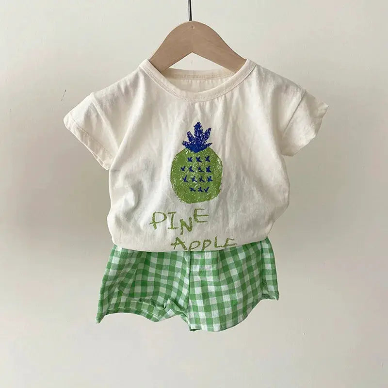 Cotton Baby Pajama Sets For Toddlers Sleeveless Summer Nightwear Kids Cartoon Homewear Comfortable Sleepwear