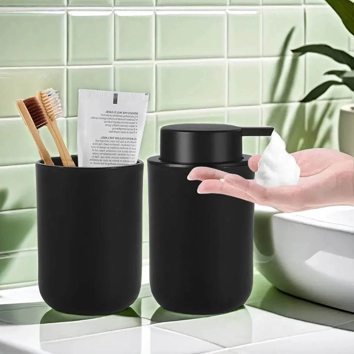 Foam Soap Dispenser With Mouthwash Cup Refillable For Kitchen And Bathroom Hand Soap Dish Soap Lotion Bottles