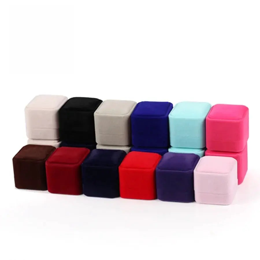 Small Velvet Proposal Ring Box For Engagement Gift Keepsake Case Jewelry Packaging Box For Wedding